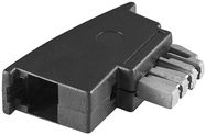 TAE Telephone Adapter Plug, black - TAE-N-male > RJ11/RJ14 male (6P4C)