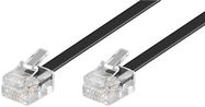 Modular Telephone Cable, black, 15 m - copper-clad aluminium wire (CCA), RJ11 male (6P4C) > RJ11 male (6P4C)