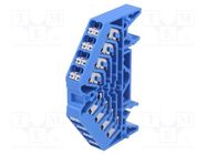 Splice terminal: rail; 1.5mm2; ways: 4; terminals: 16; blue; 250VAC WEIDMÜLLER