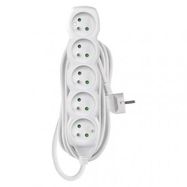 Extension Cord 10 m / 5 sockets / white / PVC / 1.5 mm2, EMOS