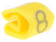 Markers; Marking: 8; 3÷5mm; PVC; yellow; -30÷80°C; leaded; UL94V-0 WEIDMÜLLER