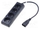 Cable; 3x1mm2; CEE 7/5 (E) socket,IEC C14 male; PVC; 0.3m; black JONEX
