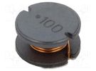 Inductor: wire; SMD; 100uH; 970mA; ±10%; Q: 15; Ø: 10mm; H: 6mm; 350mΩ BOURNS