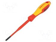 Screwdriver; insulated; slot; 4x0.8mm; Blade length: 100mm; 1kVAC KNIPEX