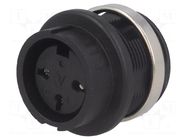 Connector: DIN; socket; female; C091B; PIN: 3; soldering; 300V; 5A AMPHENOL