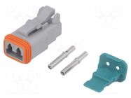 Connector: wire-wire; plug; female; AT; PIN: 2; IP67,IP69K; crimped AMPHENOL