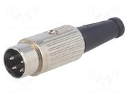 Connector: DIN; plug; male; PIN: 4; 216°; straight; for cable; 34V; 2A DELTRON
