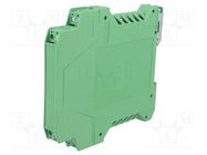 Enclosure: for DIN rail mounting; polyamide; green; terminals: 8 