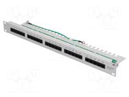 Connector: RJ45; patch panel; rack; grey; Number of ports: 25 LOGILINK