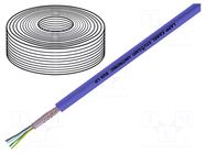 Wire; UNITRONIC® BUS LD; 2x2x0.22mm2; stranded; Cu; violet; 250V LAPP