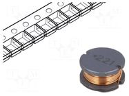 Inductor: wire; SMD; 220uH; 660mA; ±10%; Ø: 10mm; 730mΩ; H: 6mm BOURNS