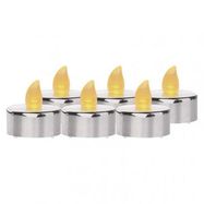 LED decoration – 6x tealight, silver, 6x CR2032, indoor, vintage, EMOS