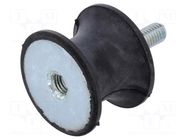 Vibration damper; M8; Ø: 40mm; rubber; L: 30mm; Thread len: 23mm ELESA+GANTER