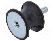 Vibration damper; M8; Ø: 40mm; rubber; L: 30mm; Thread len: 23mm ELESA+GANTER