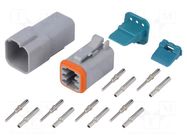 Connector: wire-wire; plug; male + female; AT; PIN: 6; IP67,IP69K AMPHENOL