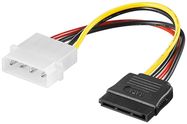 PC Power Cable/Adapter, 5.25 Inch Male to SATA, 0.13 m - 4-pin 5.25 inch power plug > 15-pin S-ATA