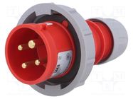 Connector: AC supply 3-phase; plug; male; 16A; 400VAC; IEC 60309 PCE