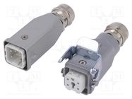 Connector: HDC; male + female; C146,heavy|mate; PIN: 5; 4+PE; M20 AMPHENOL