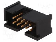 Socket; IDC; male; PIN: 10; straight; THT; gold-plated; 2.54mm; black TE Connectivity