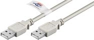 USB 2.0 Hi-Speed Cable with USB Certificate, Grey, 2 m - USB 2.0 male (type A) > USB 2.0 male (type A)