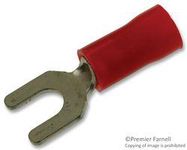 TERMINAL, SPADE/FORK, #6, CRIMP, RED