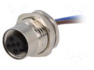 Connector: M12; socket; PIN: 3; female; 250V; straight; IP67; cables TE Connectivity