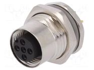 Connector: M12; socket; PIN: 5; female; 60V; straight; IP67; THT; 4A TE Connectivity