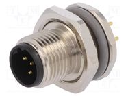 Connector: M12; socket; PIN: 5; male; B code-Profibus; THT; IP67 TE Connectivity