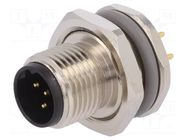 Connector: M12; socket; PIN: 5; male; 60V; straight; IP67; THT; 4A TE Connectivity