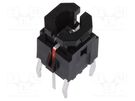 Microswitch TACT; SPST-NO; Pos: 2; 0.05A/12VDC; THT; LED; red; 1.96N DIPTRONICS