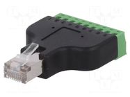 Adapter; PIN: 8; shielded; terminal block,RJ45 plug LOGILINK