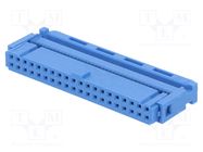 Connector: IDC; plug; female; PIN: 40; angled; IDC; for ribbon cable TE Connectivity