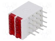 LED; in housing; 1.8mm; No.of diodes: 8; red; 10mA; 38°; 2V; 13mcd SIGNAL-CONSTRUCT