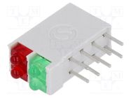 LED; in housing; 1.8mm; No.of diodes: 4; red/green; 10mA; 38° SIGNAL-CONSTRUCT