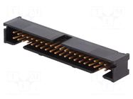 Connector: IDC; socket; male; PIN: 40; straight; THT; 2.54mm; 2x20 TE Connectivity