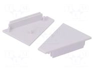 Cap for LED profiles; white; 2pcs; ABS; CORNER27 TOPMET