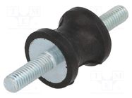 Vibration damper; M6; Ø: 20mm; rubber; L: 20mm; Thread len: 18mm ELESA+GANTER