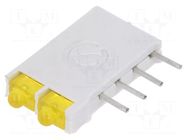 LED; in housing; 1.8mm; No.of diodes: 2; yellow; 10mA; 38°; 13mcd SIGNAL-CONSTRUCT