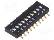 Switch: DIP-SWITCH; Poles number: 10; ON-OFF; 0.025A/24VDC; Pos: 2 OMRON Electronic Components