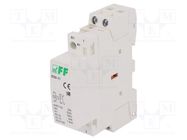 Contactor: 2-pole installation; 25A; 230VAC; NC + NO; IP20 F&F