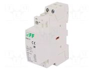 Contactor: 2-pole installation; 25A; 230VAC; NC + NO; IP20 F&F