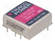 Converter: DC/DC; 15W; Uin: 9÷36V; Uout: 5VDC; Iout: 3000mA; 1"x1" TRACO POWER