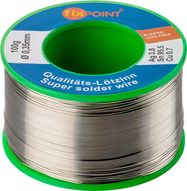 Professional Solder Lead-Free, ø 0.35 mm, 100 g - content: 3.8 % silver, 0.7 % copper, 95.5 % tin, content of flux core: 2.5 %, melting point 217° C