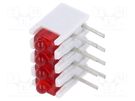 LED; in housing; red; No.of diodes: 4; 20mA; Lens: red,diffused; 38° SIGNAL-CONSTRUCT