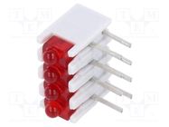 LED; in housing; No.of diodes: 4; red; 20mA; Lens: red,diffused; 38° SIGNAL-CONSTRUCT