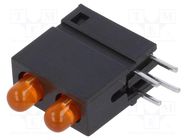 LED; in housing; 3mm; No.of diodes: 2; orange; 20mA; 60°; 2.05V SIGNAL-CONSTRUCT