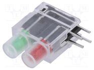LED; in housing; 3.9mm; No.of diodes: 2; green/red; 20mA; 40° SIGNAL-CONSTRUCT