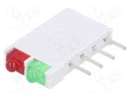 LED; in housing; 1.8mm; No.of diodes: 2; red/green; 10mA; 38° SIGNAL-CONSTRUCT