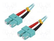 Fiber patch cord; OM3; SC/UPC,both sides; 0.5m; LSZH; turquoise LOGILINK