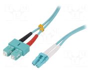 Fiber patch cord; OM3; LC/UPC,SC/UPC; 10m; LSZH; turquoise LOGILINK